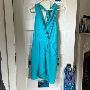 bright teal racerback greylin dress !!